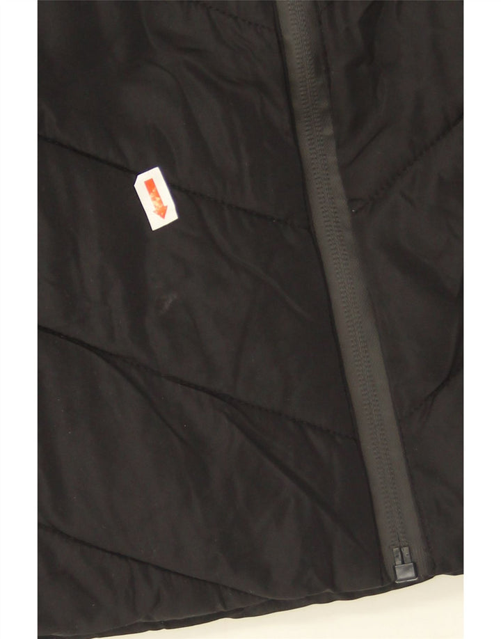 Zara Veste matelassée à capuche pour femme UK 10 Small Noir Polyester