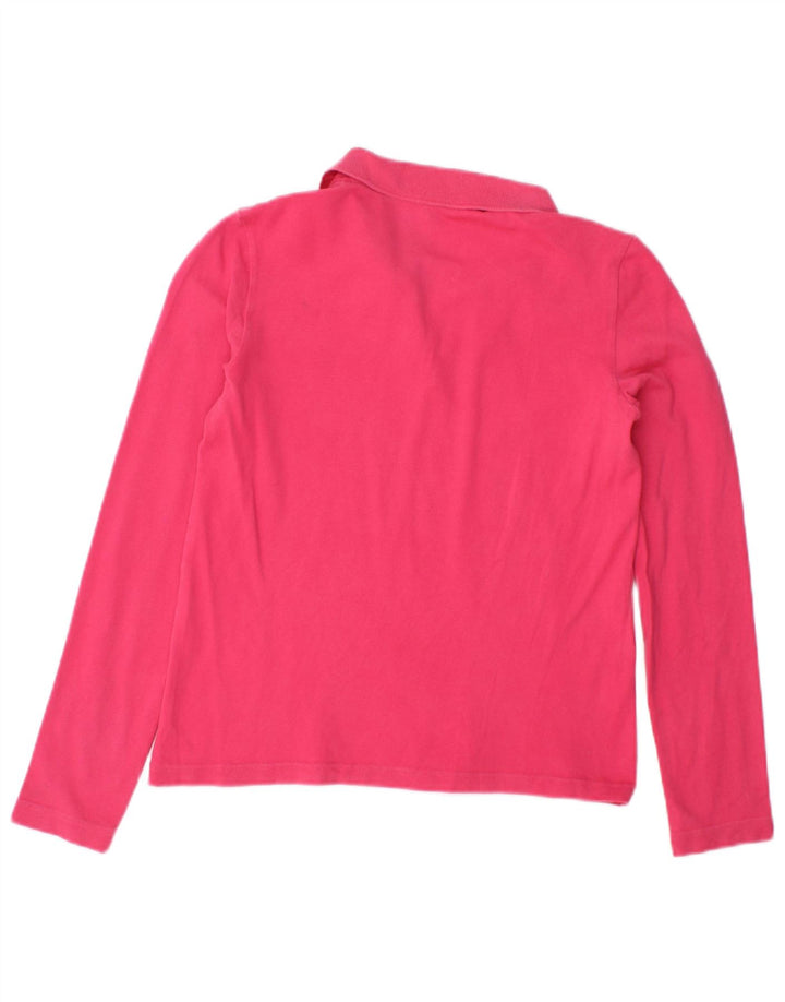 LACOSTE Womens Long Sleeve Polo Shirt Size 38 Medium Pink Cotton