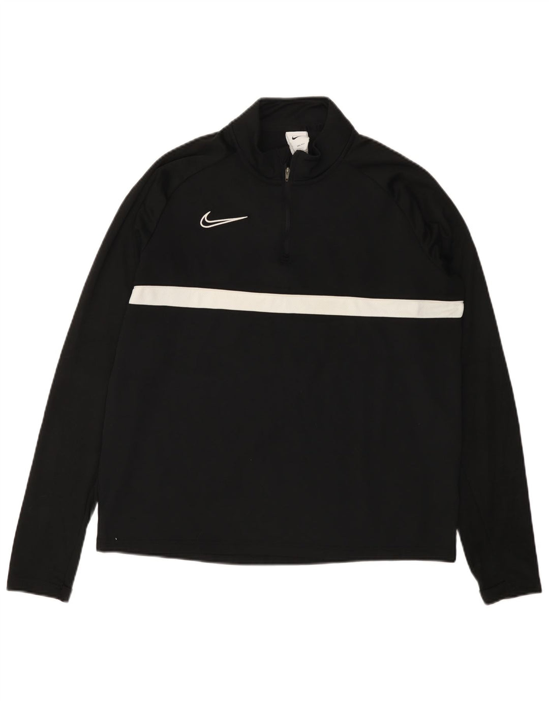 NIKE Haut de survêtement Dri Fit à col zippé pour homme, grand color block noir