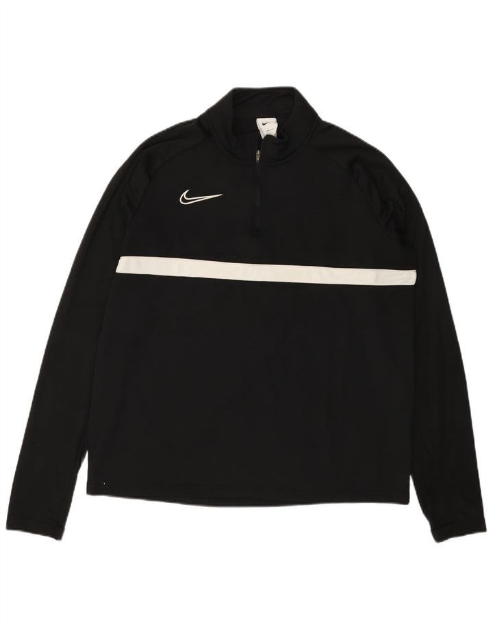 NIKE Haut de survêtement Dri Fit à col zippé pour homme, grand color block noir