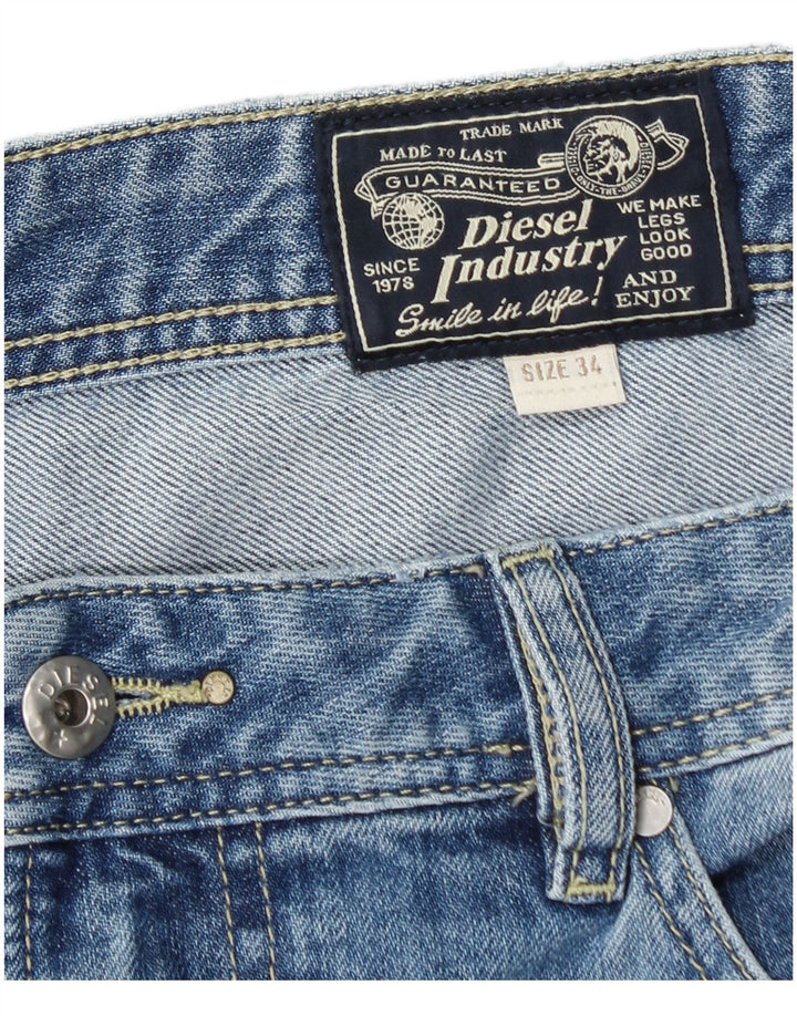 DIESEL Short en jean vieilli pour homme W34 Grand bleu en coton