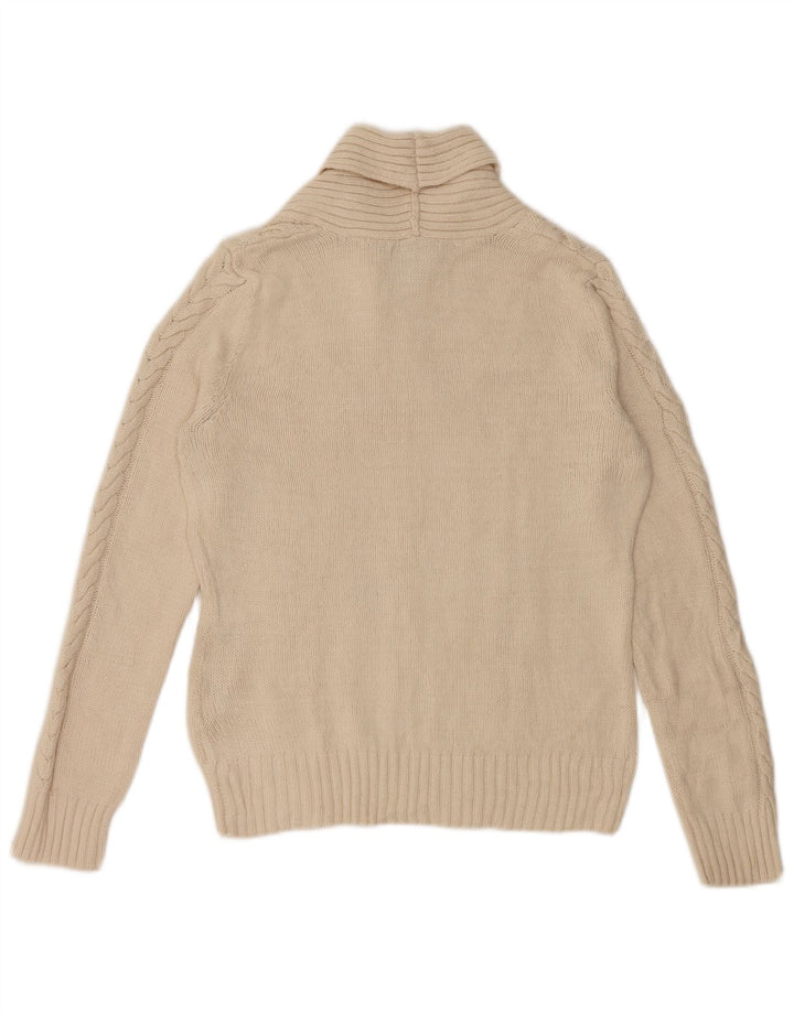 Chaps Pull à col châle pour femme UK 44 en coton blanc cassé moyen