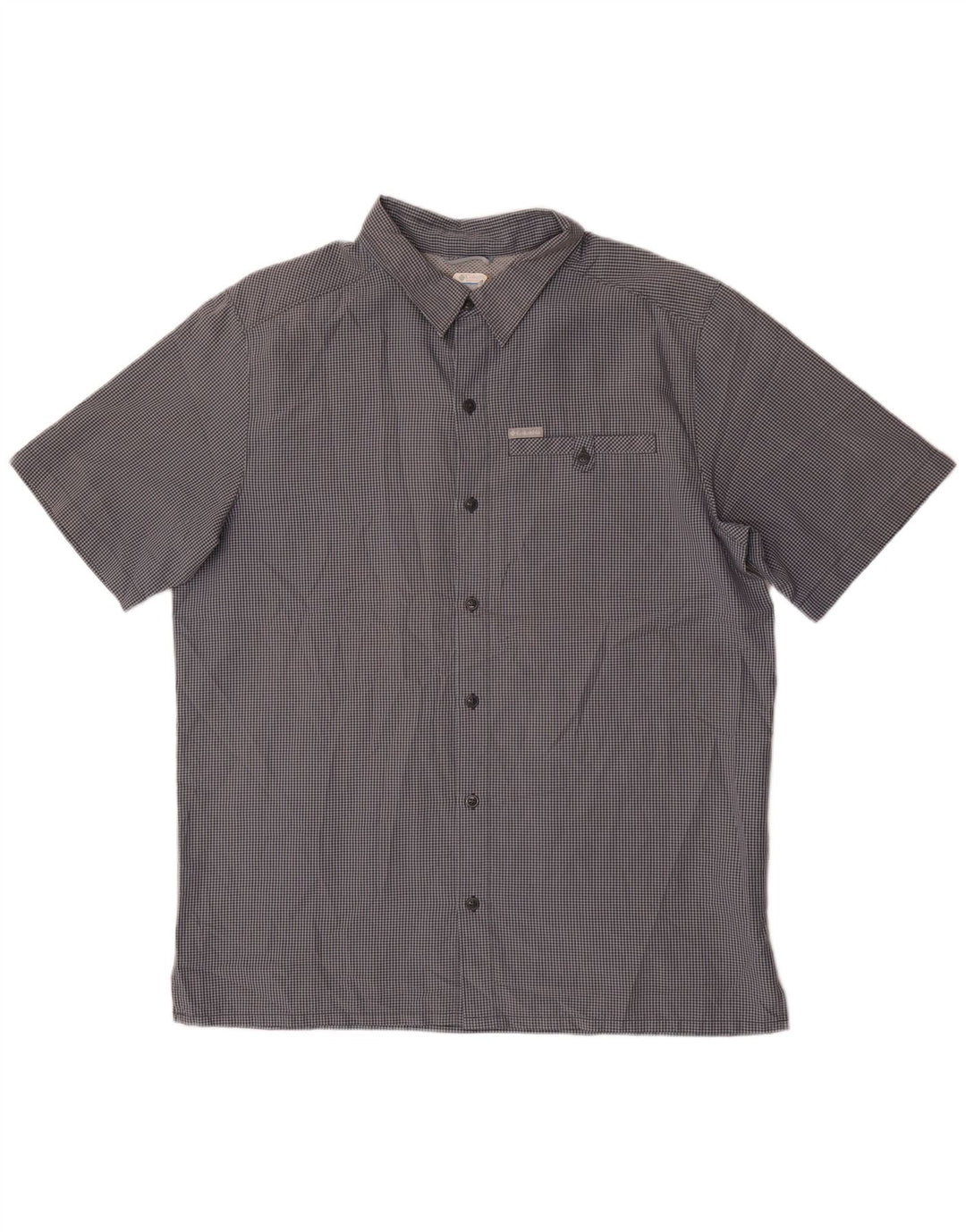 Columbia Chemise à Manches Courtes Homme Grand Carreau Gris