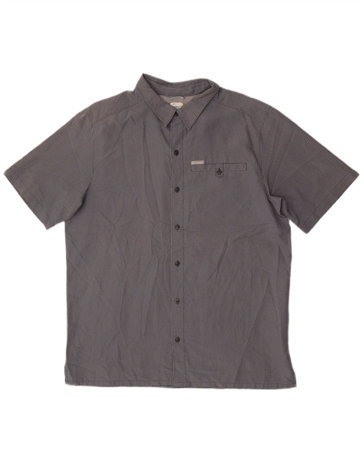 Columbia Chemise à Manches Courtes Homme Grand Carreau Gris