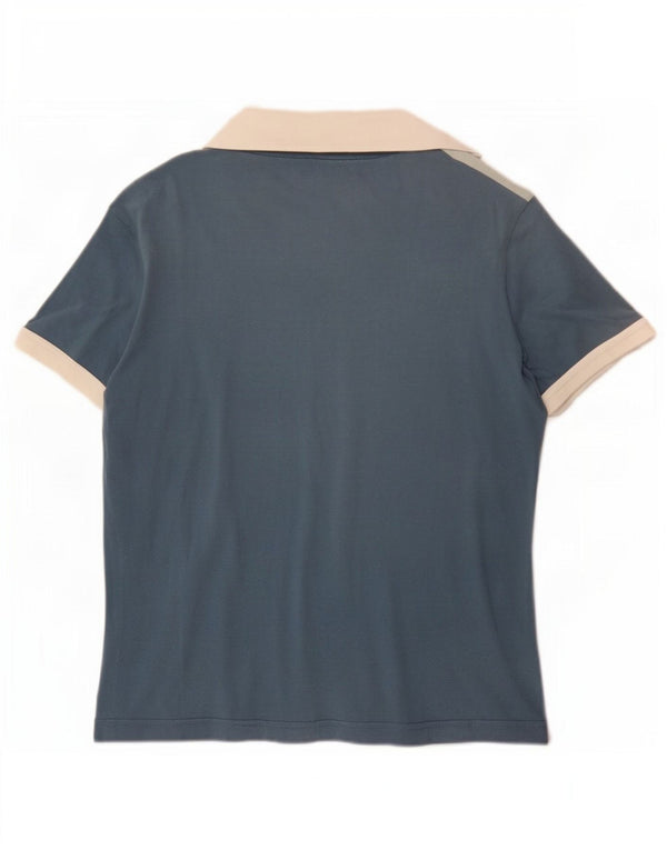 Maui and Sons Polo Femme UK 14 Bleu Moyen Colorblock Coton