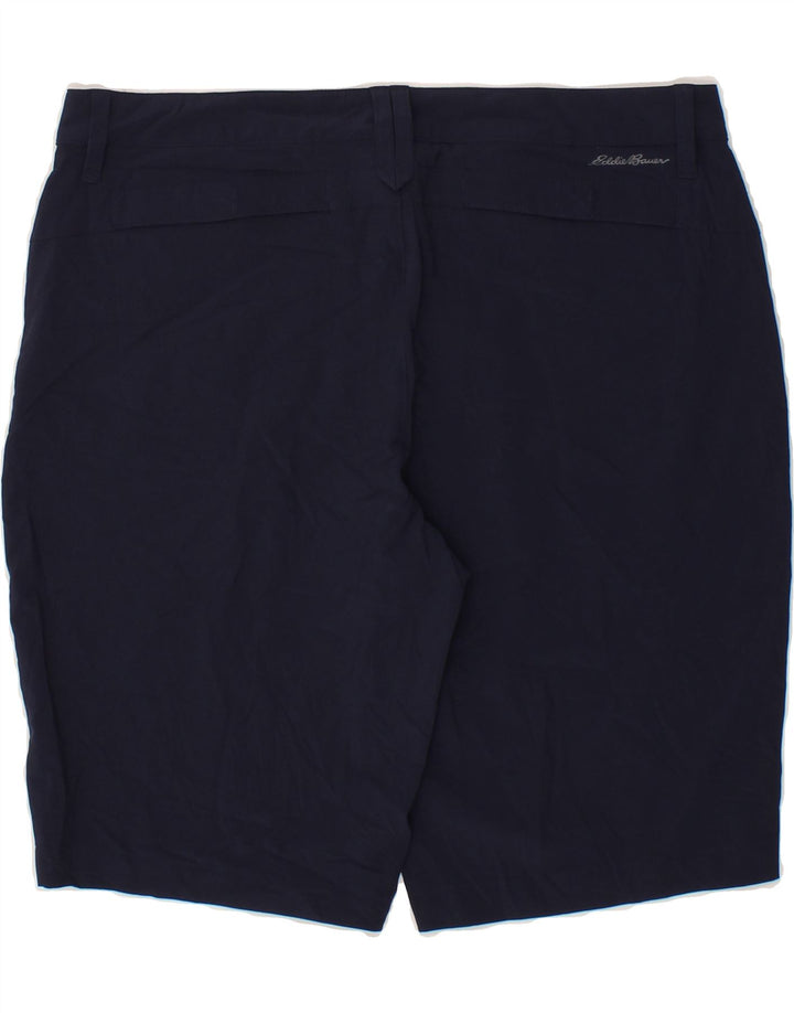 EDDIE BAUER Womens Casual Shorts US 10 Large W33  Navy Blue Polyester Vintage Eddie Bauer and Second-Hand Eddie Bauer from Messina Hembry 
