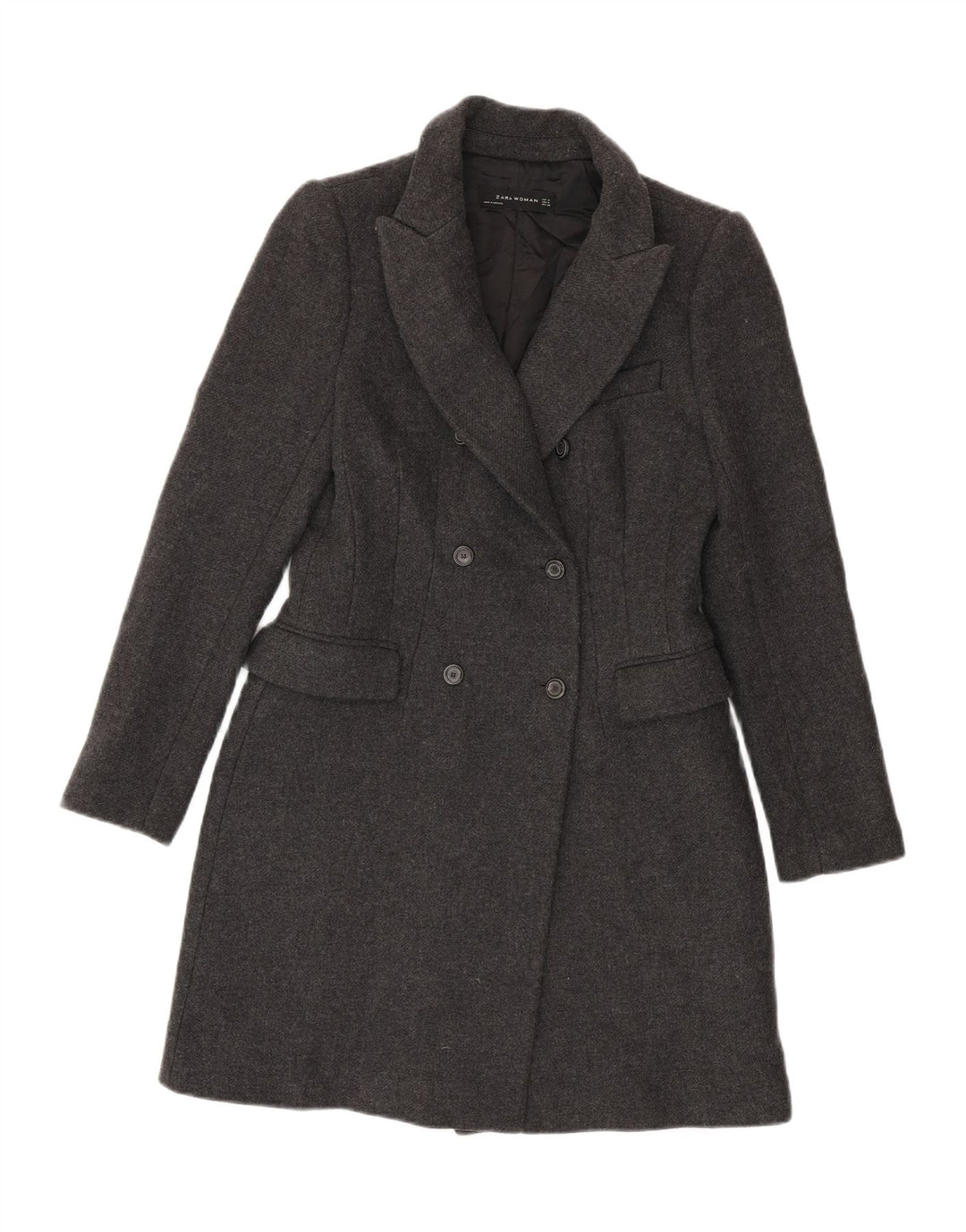 ZARA Manteau croisé pour femme UK 12 Gris moyen