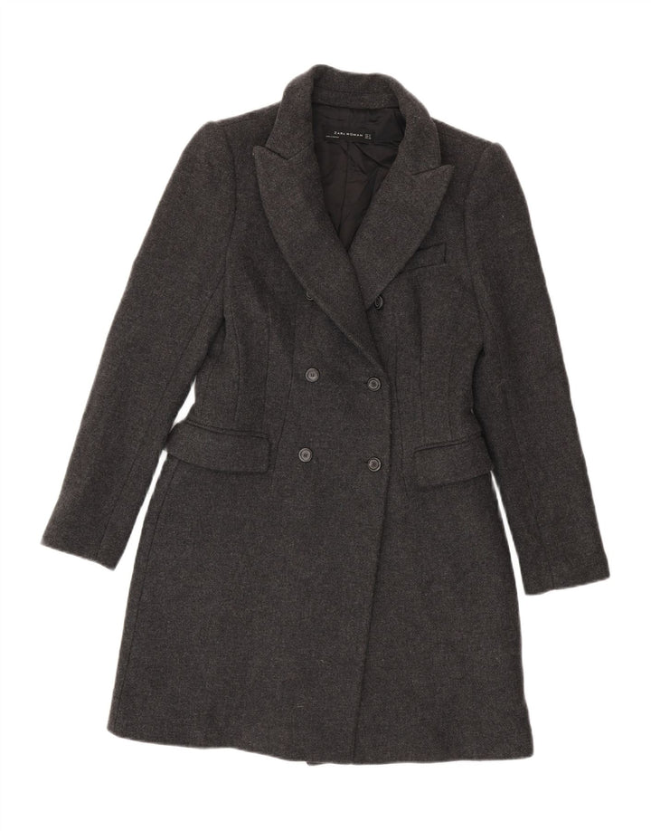 ZARA Manteau croisé pour femme UK 12 Gris moyen