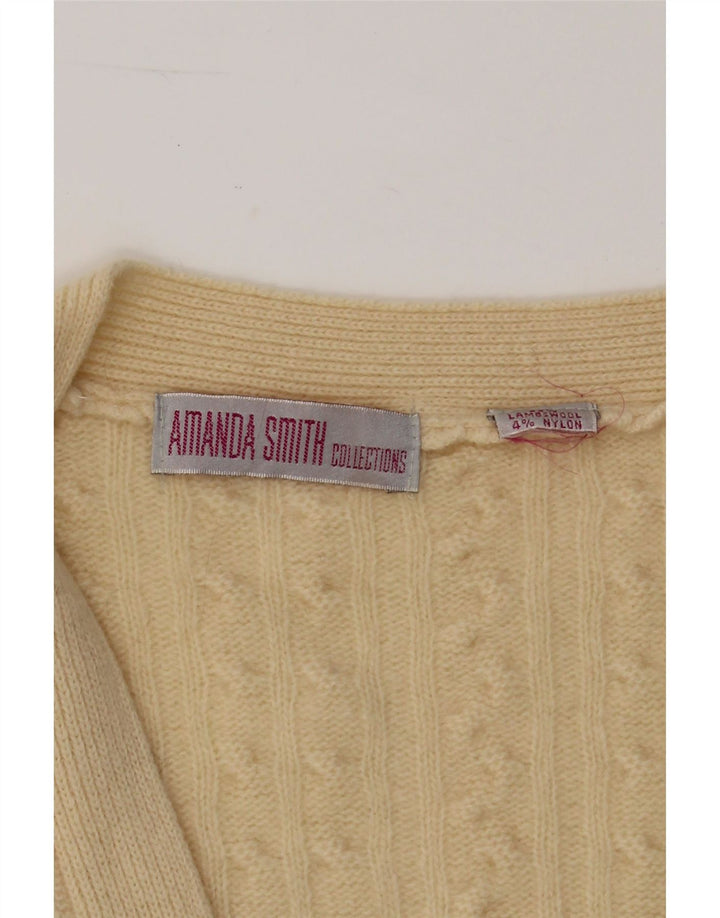 AMANDA SMITH  Womens Cardigan Sweater UK 16 Large Beige Lambswool Vintage Amanda Smith and Second-Hand Amanda Smith from Messina Hembry 