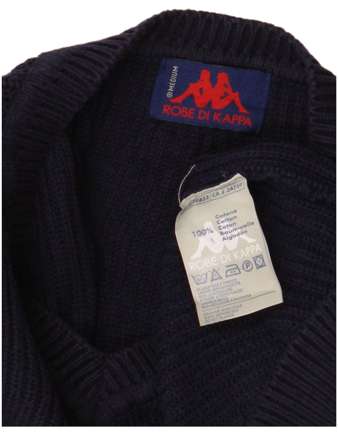Kappa Pull col V Homme Bleu Marine Moyen Coton