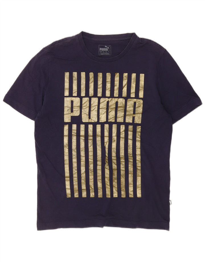 Puma T-Shirt Graphique Homme Petit Bleu Marine Coton