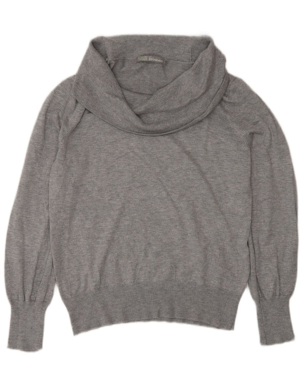 Marks & Spencer Pull col roulé pour femme UK 12 Gris moyen Viscose