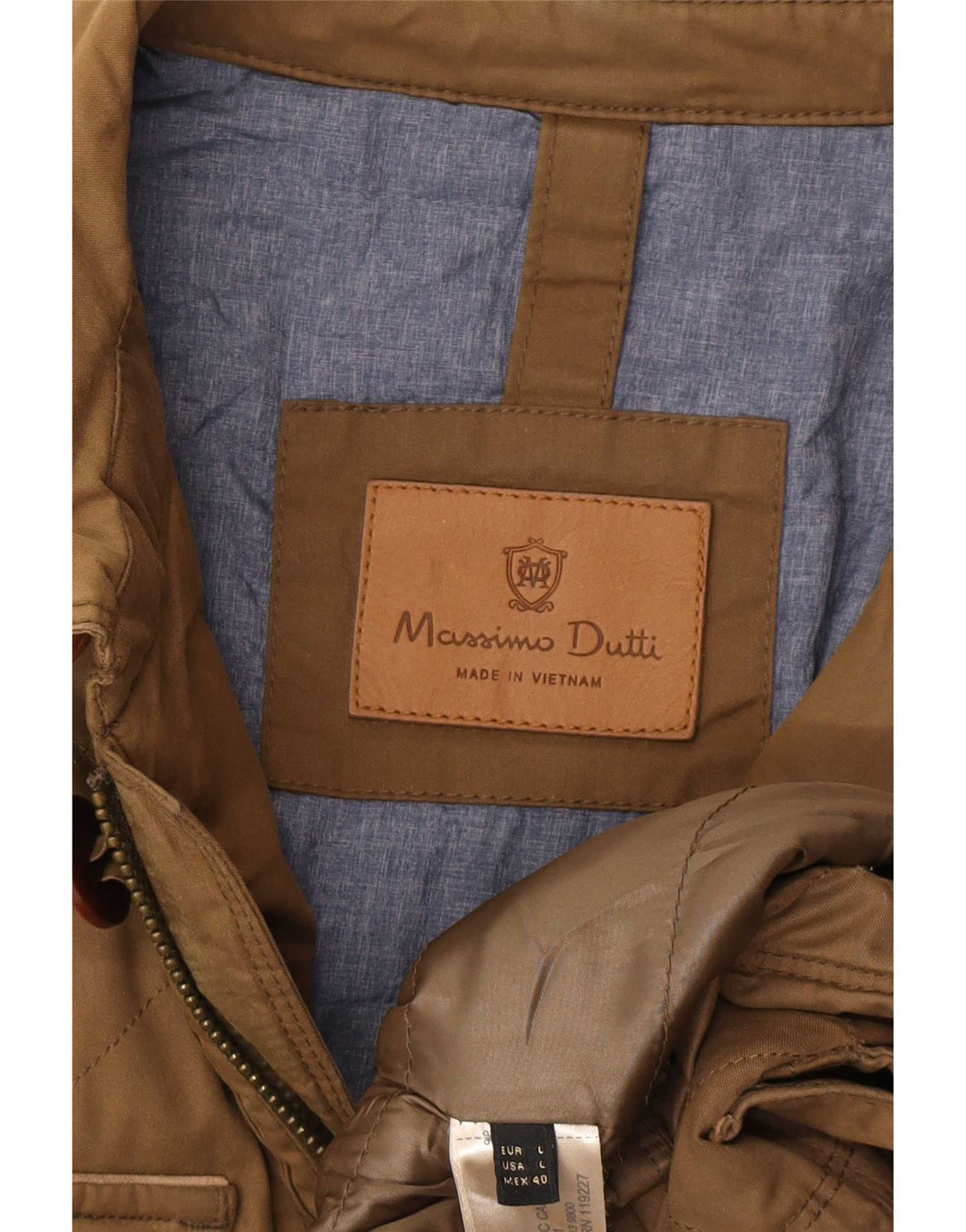 Massimo Dutti Veste utilitaire pour homme UK 40 Large Marron Nylon