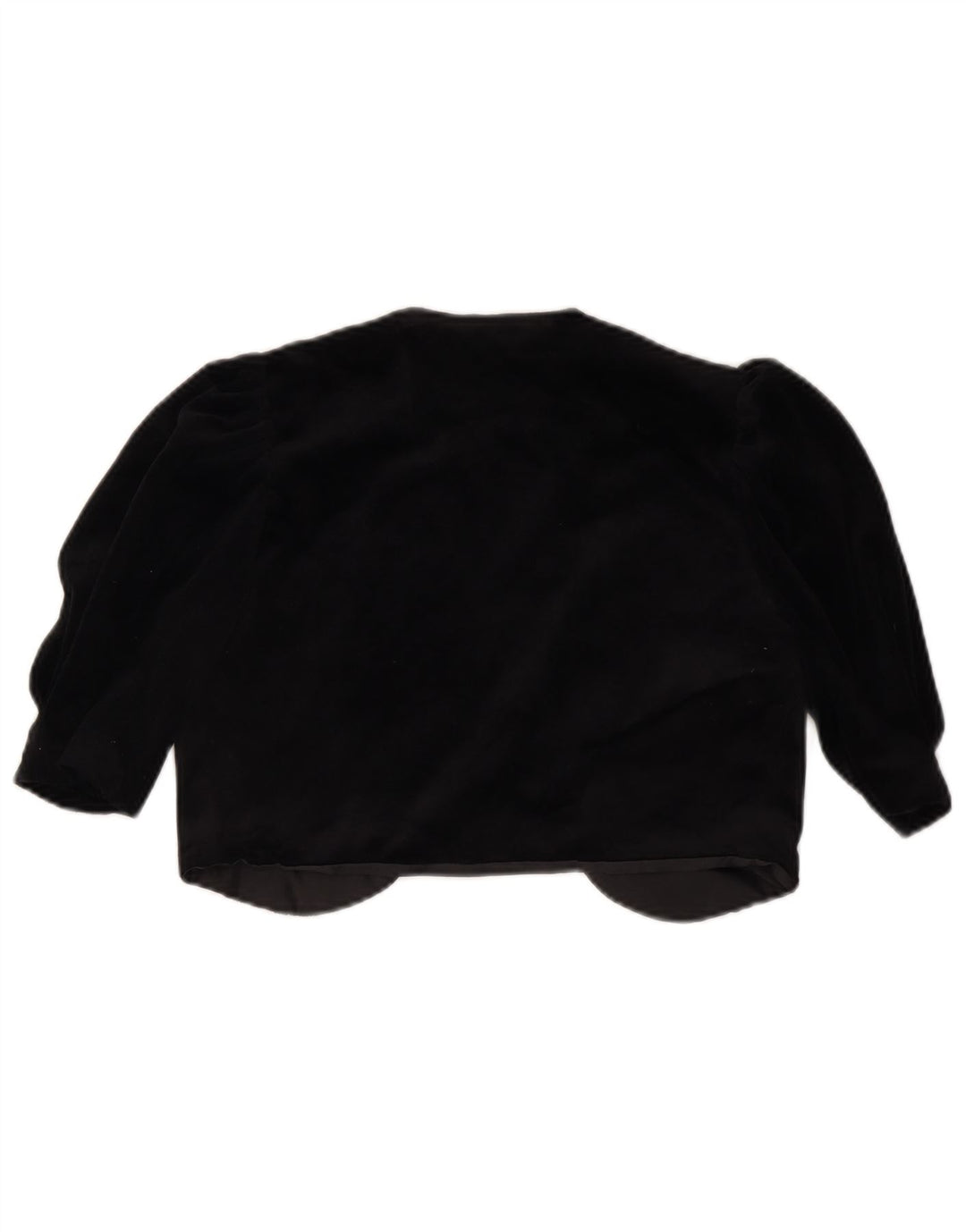 VINTAGE Veste Boléro Ouverte Femme IT 36 XS Triacétate Noir