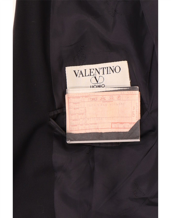 Valentino Veste Blazer 2 Boutons Homme IT 52 XL Bleu Marine Laine