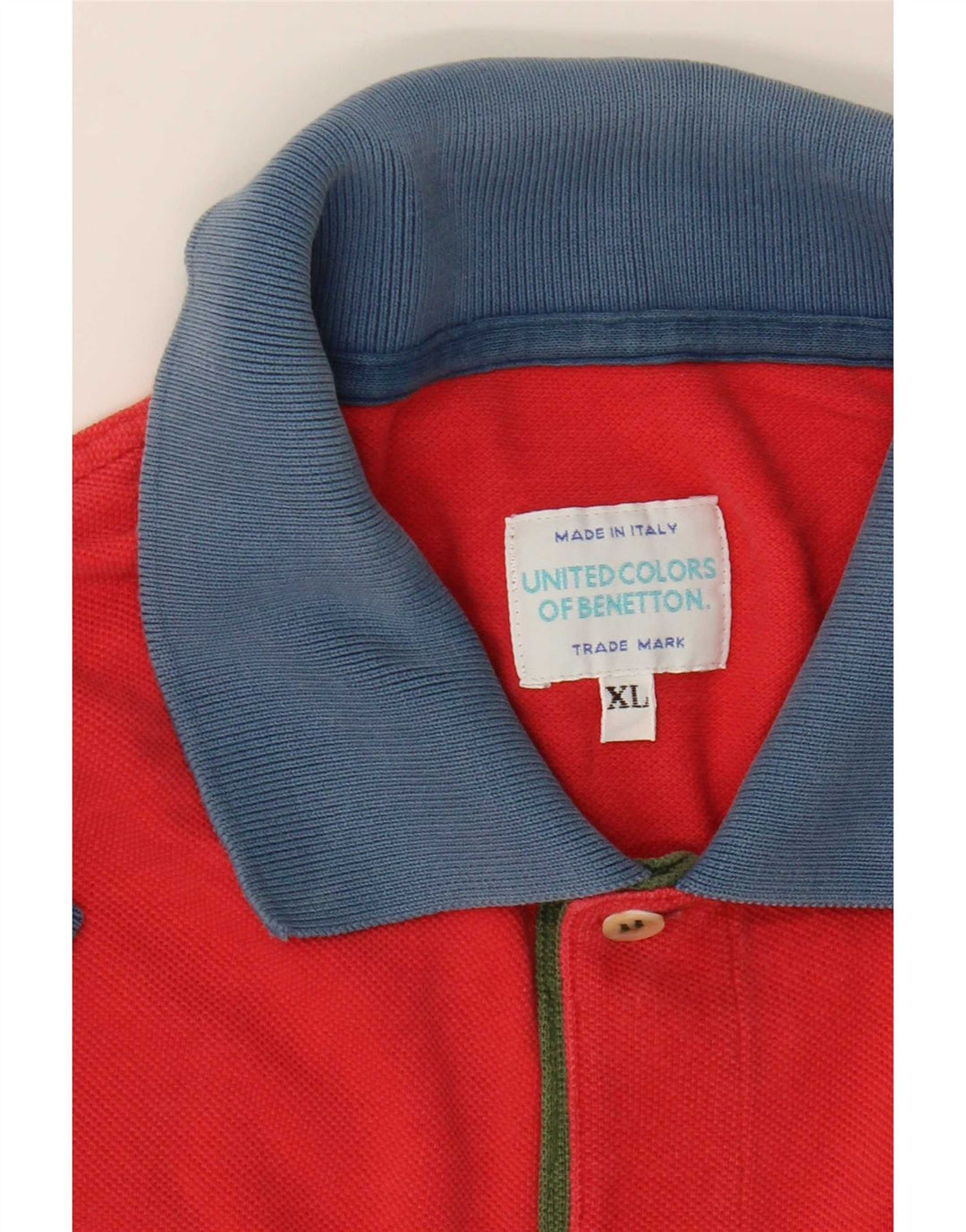 Benetton Polo Homme XL Rouge Colourblock