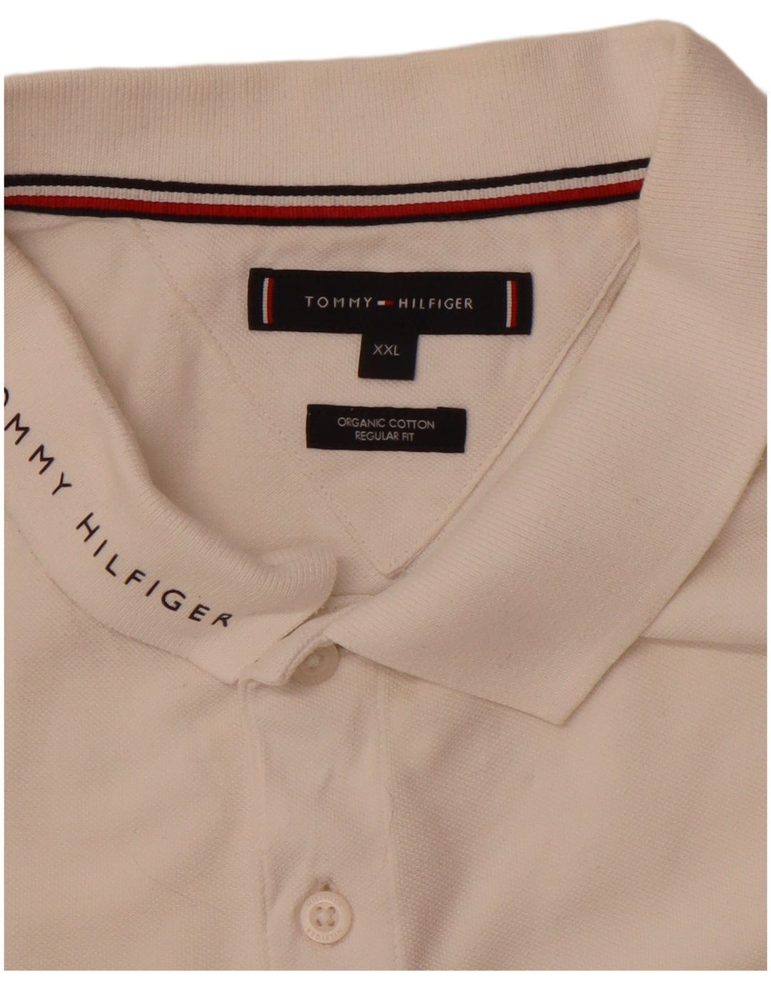 TOMMY HILFIGER Polo coupe classique pour homme 2XL en coton color block blanc