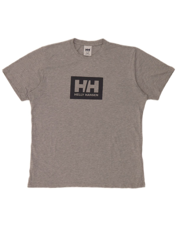 Helly Hansen T-Shirt Graphique Homme Top XL Gris Coton