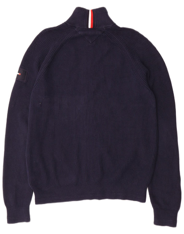 TOMMY HILFIGER Pull Cardigan Homme XL Bleu Marine Coton
