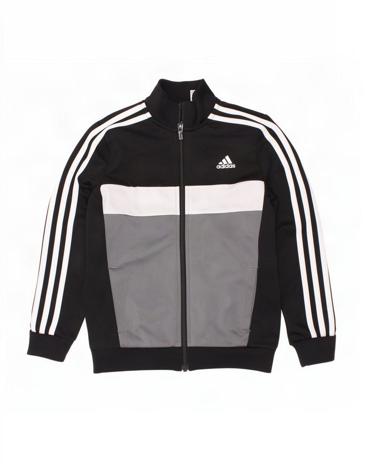 Adidas Veste de survêtement pour garçon 7-8 ans Noir Colourblock Polyester