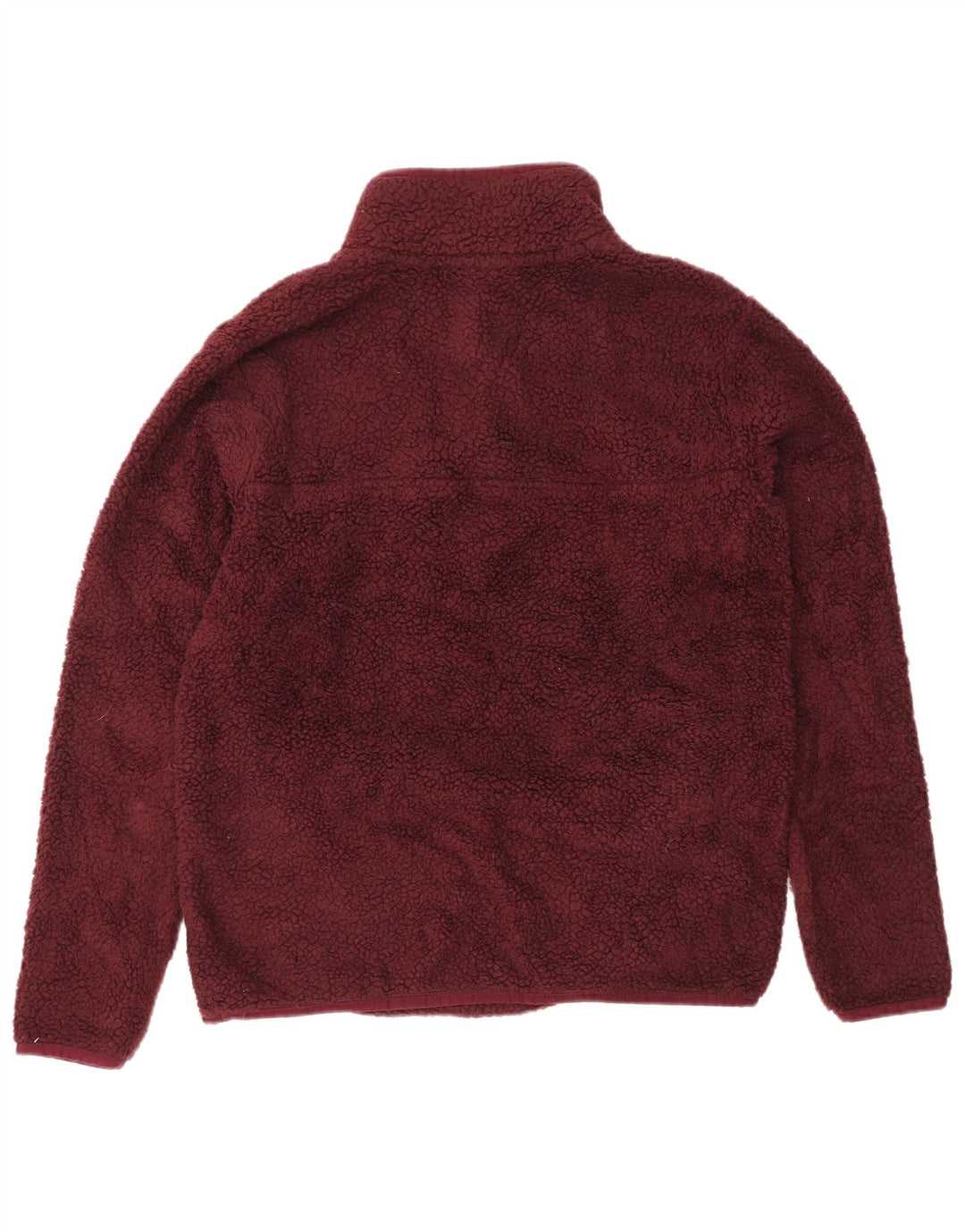 Eddie Bauer Pull polaire à col boutonné pour femme UK 14 Bordeaux moyen