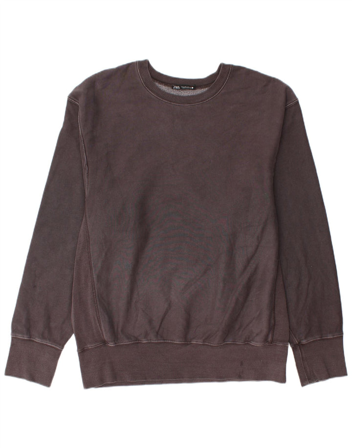 Zara Homme Sweatshirt Jumper Moyen Gris Coton