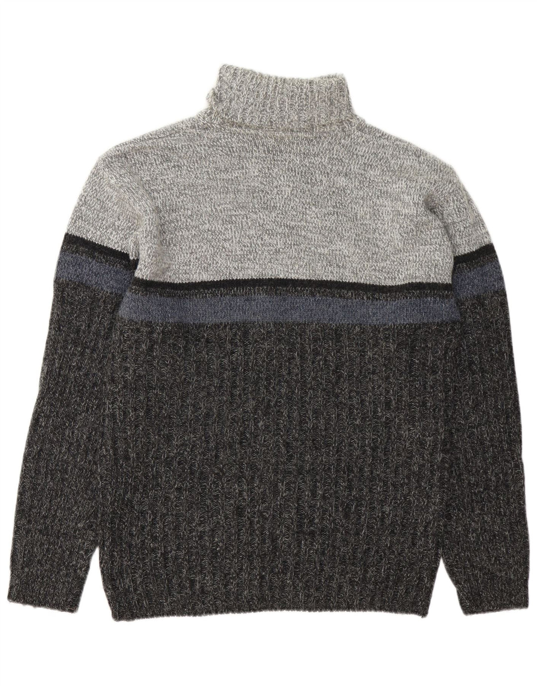 C&A Pull Canda Roll Neck Jumper Homme Gris Colorblock
