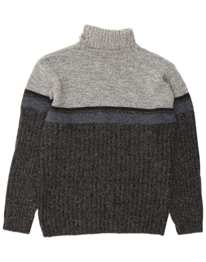 C&A Pull Canda Roll Neck Jumper Homme Gris Colorblock