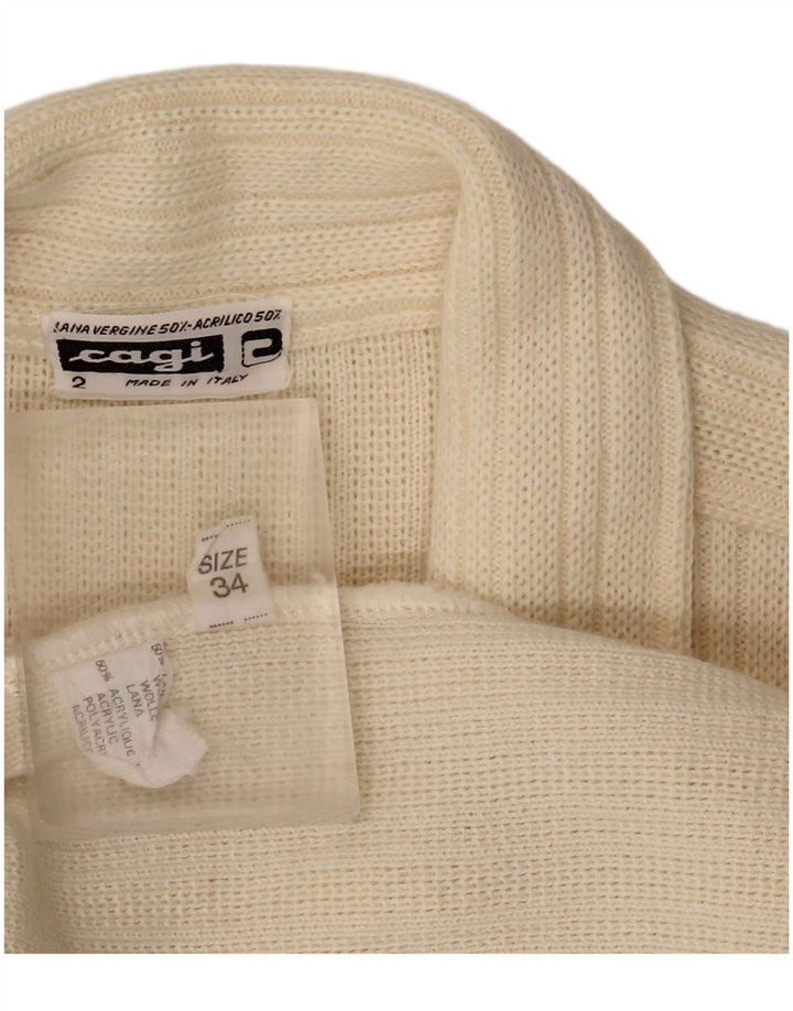 CAGI Cardigan surdimensionné à double boutonnage pour femme IT 34 2XS Blanc cassé