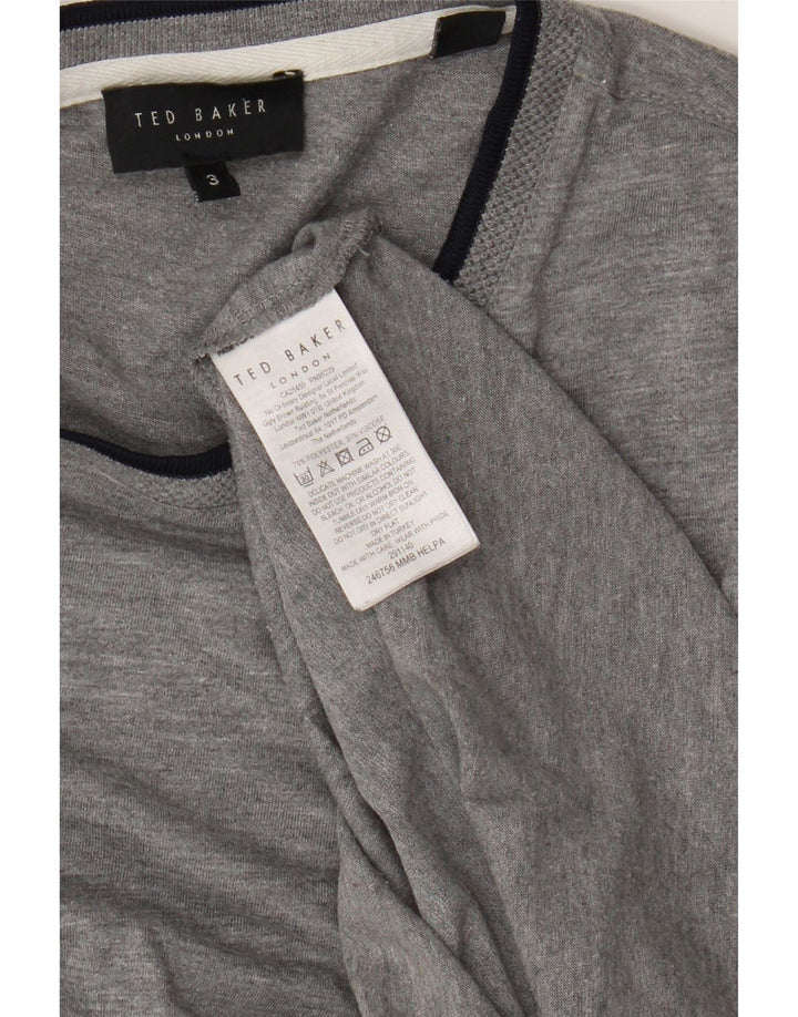 Ted Baker T-Shirt Homme Taille 3 Gris Moyen Polyester