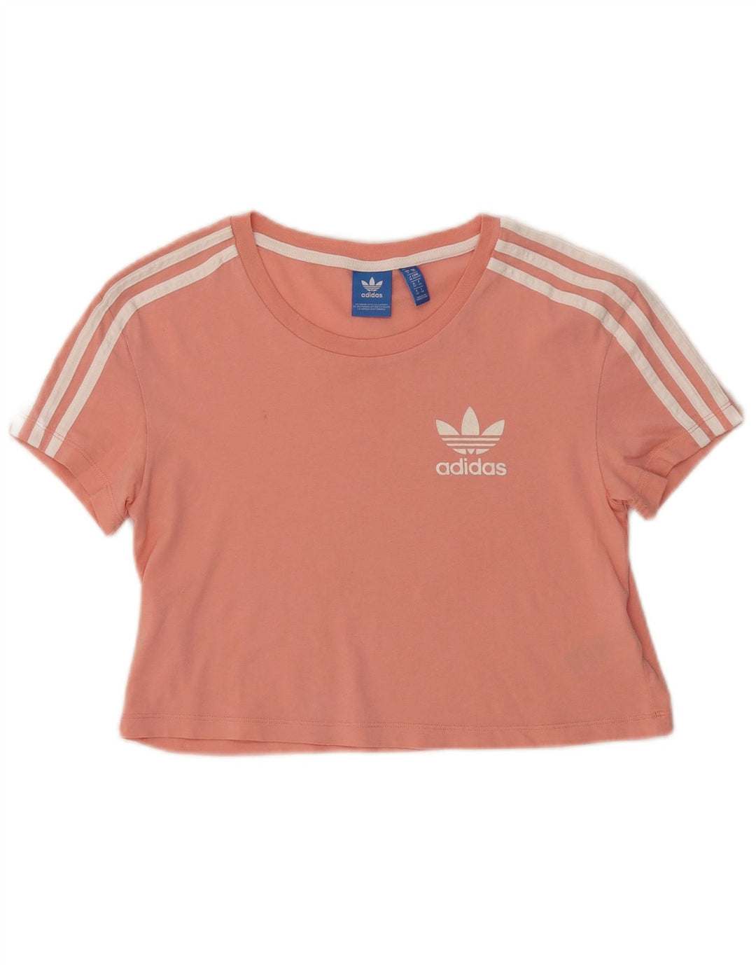 ADIDAS T-shirt court surdimensionné pour femme UK 6 XS Coton rose