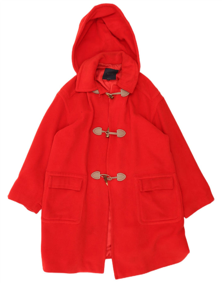 GERANI Womens Oversized Hooded Duffle Coat IT 46 Large Red