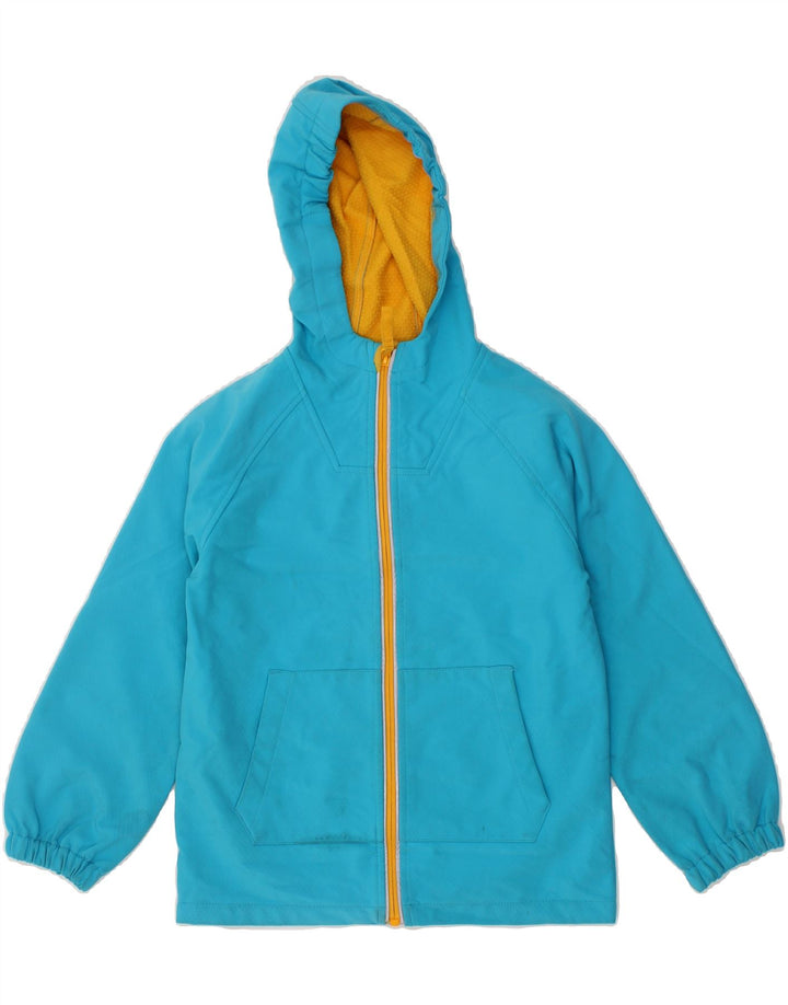 MOUNTAIN WAREHOUSE Boys Hooded Rain Jacket 9-10 Years Blue Polyester Vintage Mountain Warehouse and Second-Hand Mountain Warehouse from Messina Hembry 