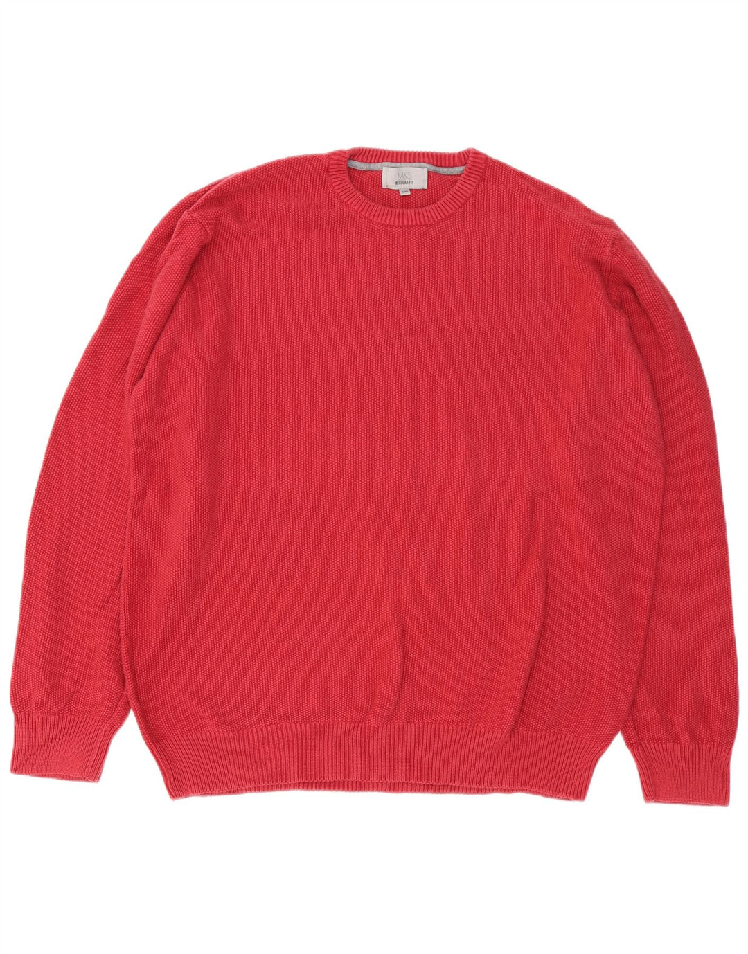 Marks & Spencer Pull à col rond coupe régulière pour homme en coton rouge 2XL