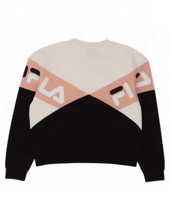 Fila Sweat-shirt graphique pour femme UK 14 Large Multicolore Colourblock