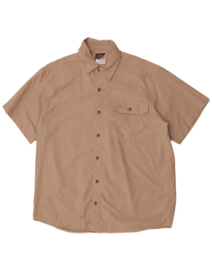 Jack Wolfskin Chemise À Manches Courtes Homme Large Beige Polyamide