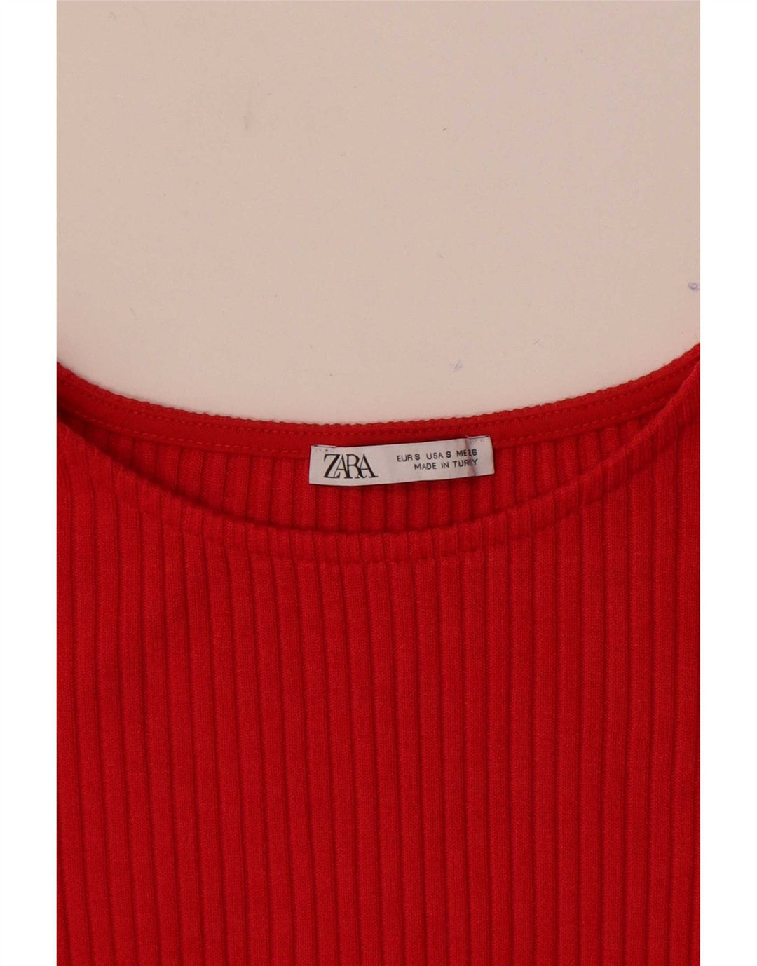 Zara T-Shirt Femme Top UK 8 Petit Rouge