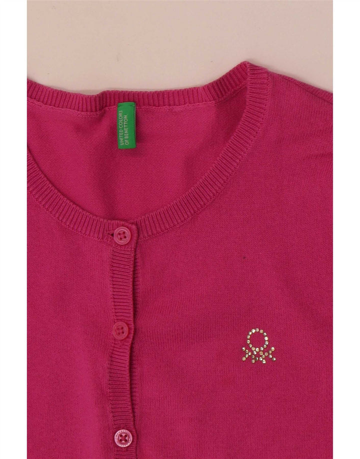 Benetton Pull Cardigan Femme UK 8 Petit Rose