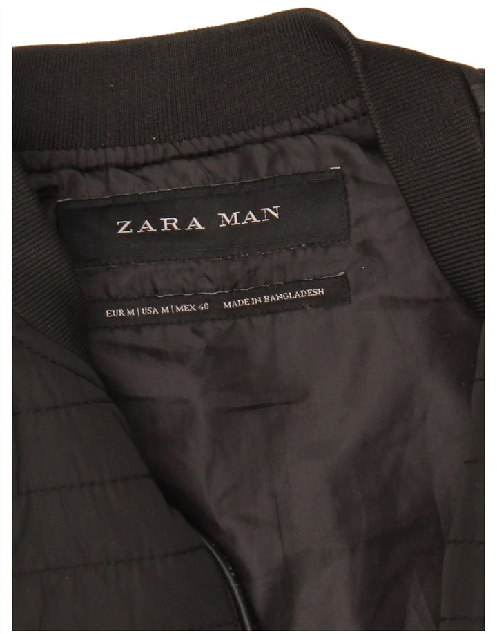 Zara Gilet matelassé pour homme UK 38 Medium Noir Polyester