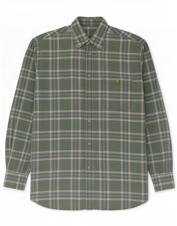 Amerigo Vespucci Chemise en flanelle pour homme Taille 41 Grand vert à carreaux classique