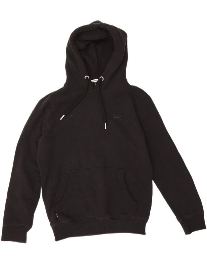 SUPERDRY Pull à capuche pour homme en coton noir moyen