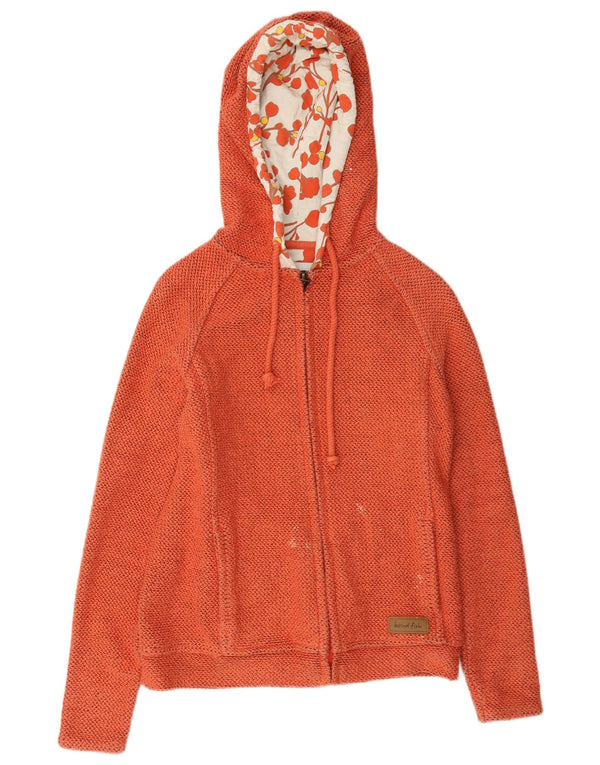 Weird Fish Pull à capuche zippé pour femme UK 8 Petit coton orange