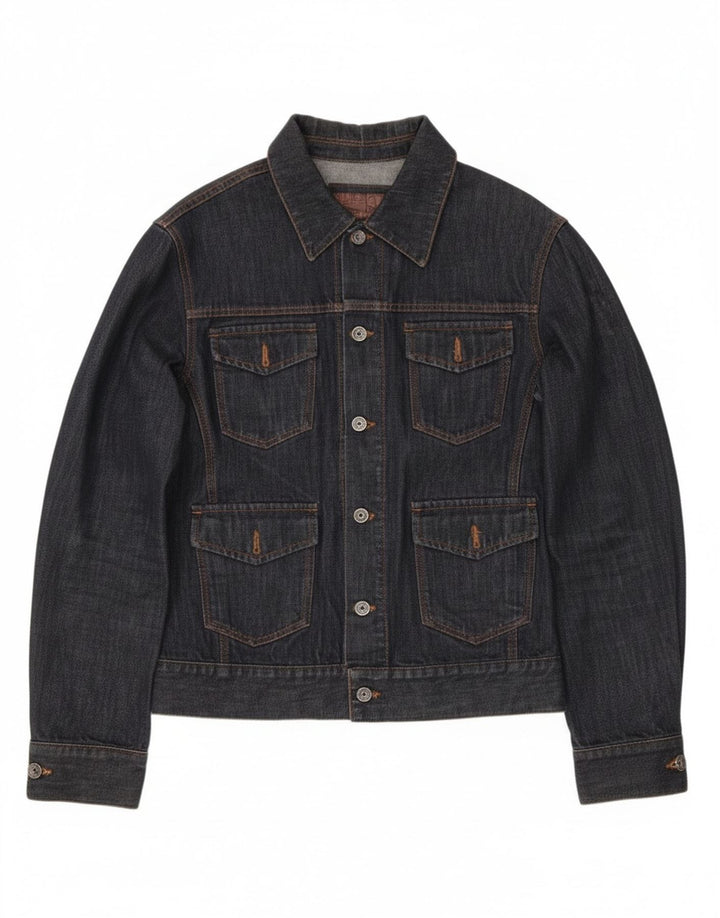 Zara Veste en jean pour homme UK 36 Petit coton bleu marine