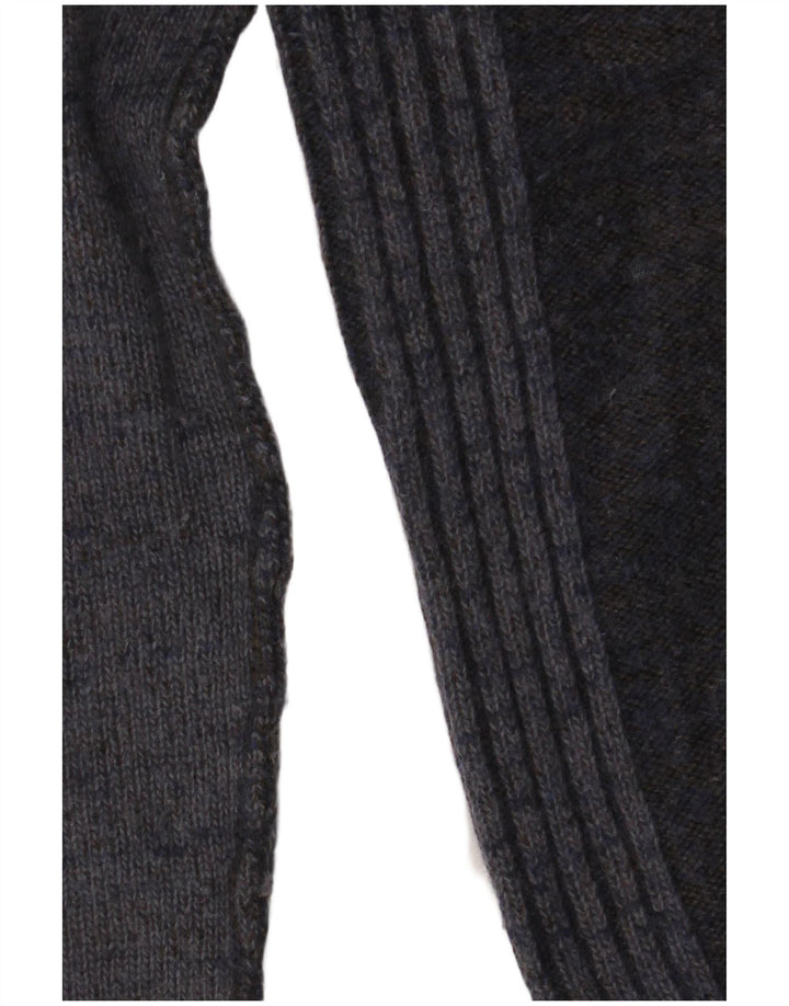 Zara Pull à col rond pour homme en laine color block gris moyen