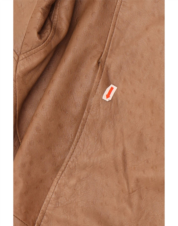 manteau en cuir surdimensionné femme vintage EU 40 cuir beige moyen