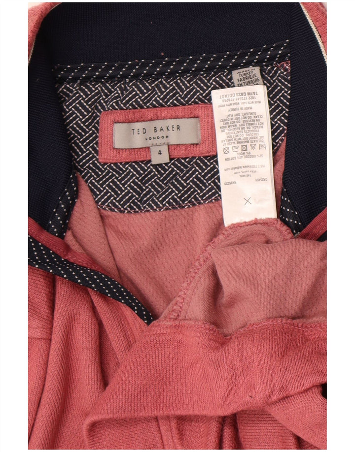 Ted Baker Sweat-shirt à col zippé pour homme Taille 4 Grande Viscose Rose