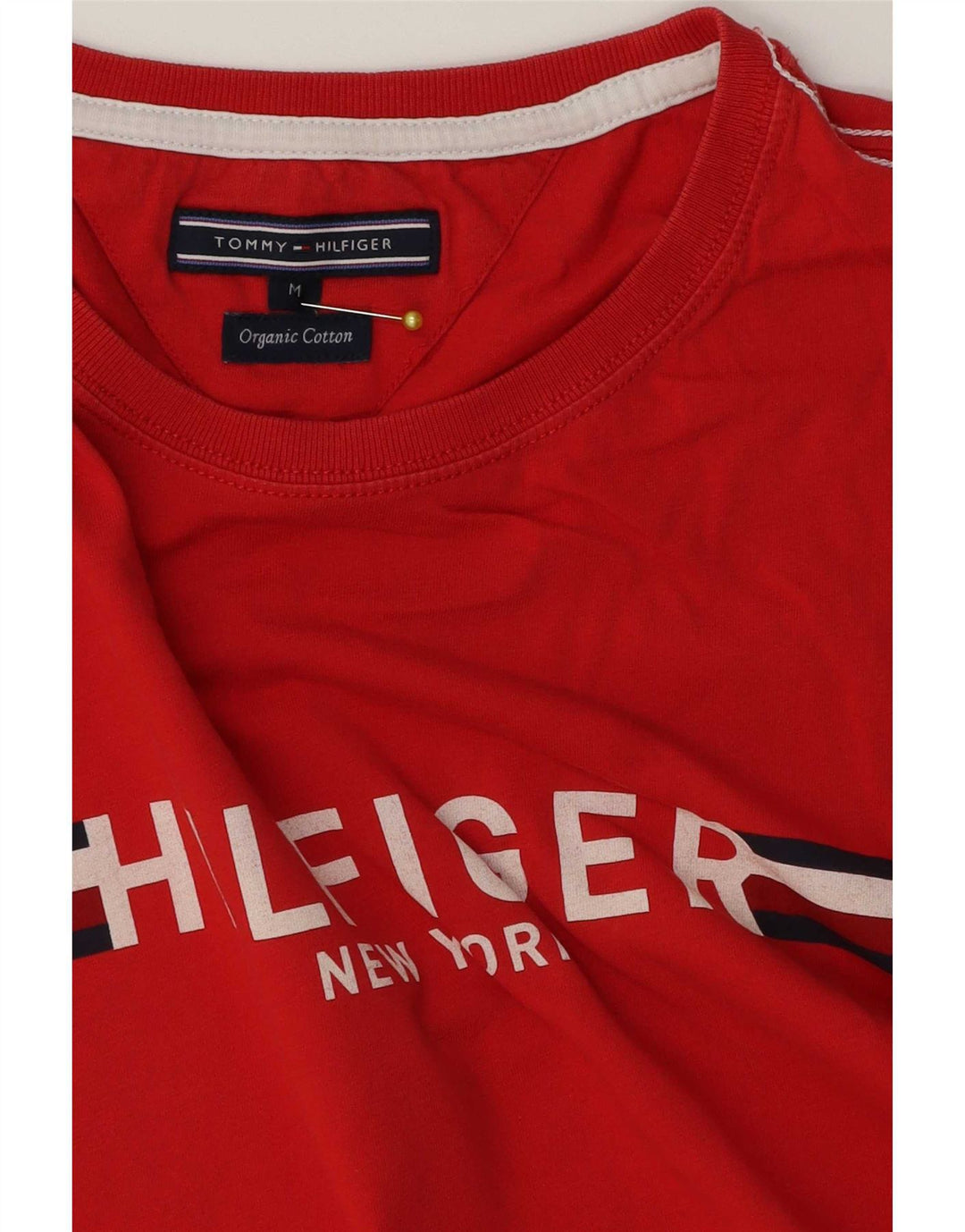 Tommy Hilfiger T-Shirt Graphique Homme Rouge Moyen Coton