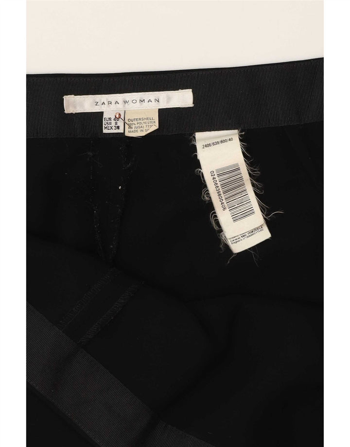 Zara Pantalon décontracté droit pour femme EU 40 Medium W30 L35 Noir Polyester