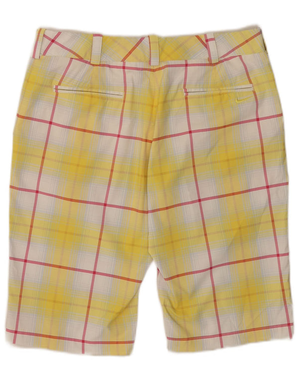 Nike Short chino de golf Dri Fit pour femme UK 12 Medium W32 Jaune Plaid