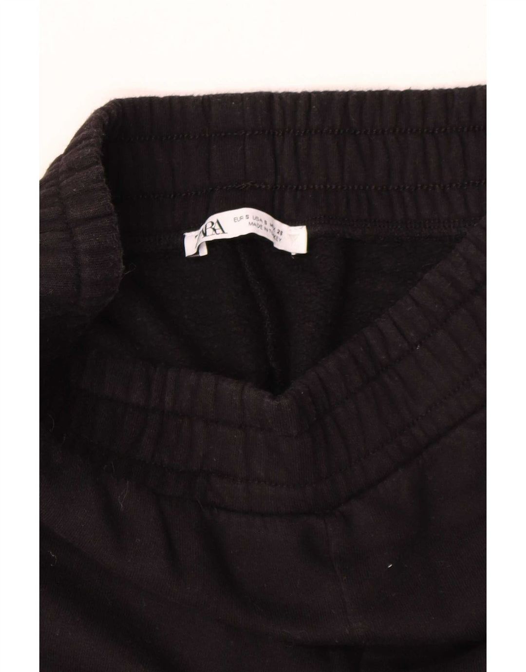 Zara Pantalon de survêtement Capri pour femme UK 8 Small Noir